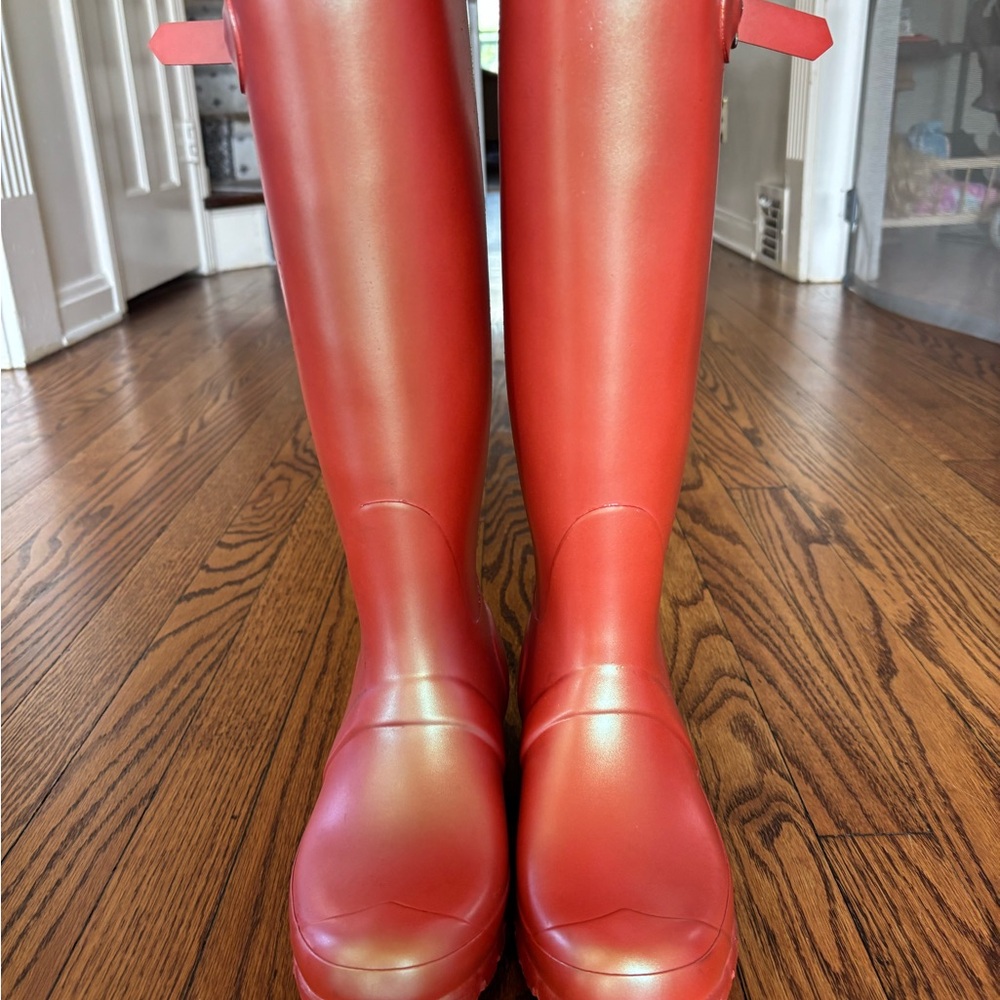Red Tall Rain Boots